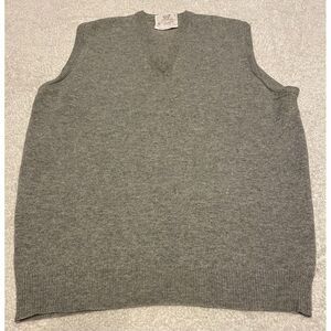 Lord Jeff Vest‎  XL Gray Tallfellow 100% Virgin Australian Lambswool Vtg
